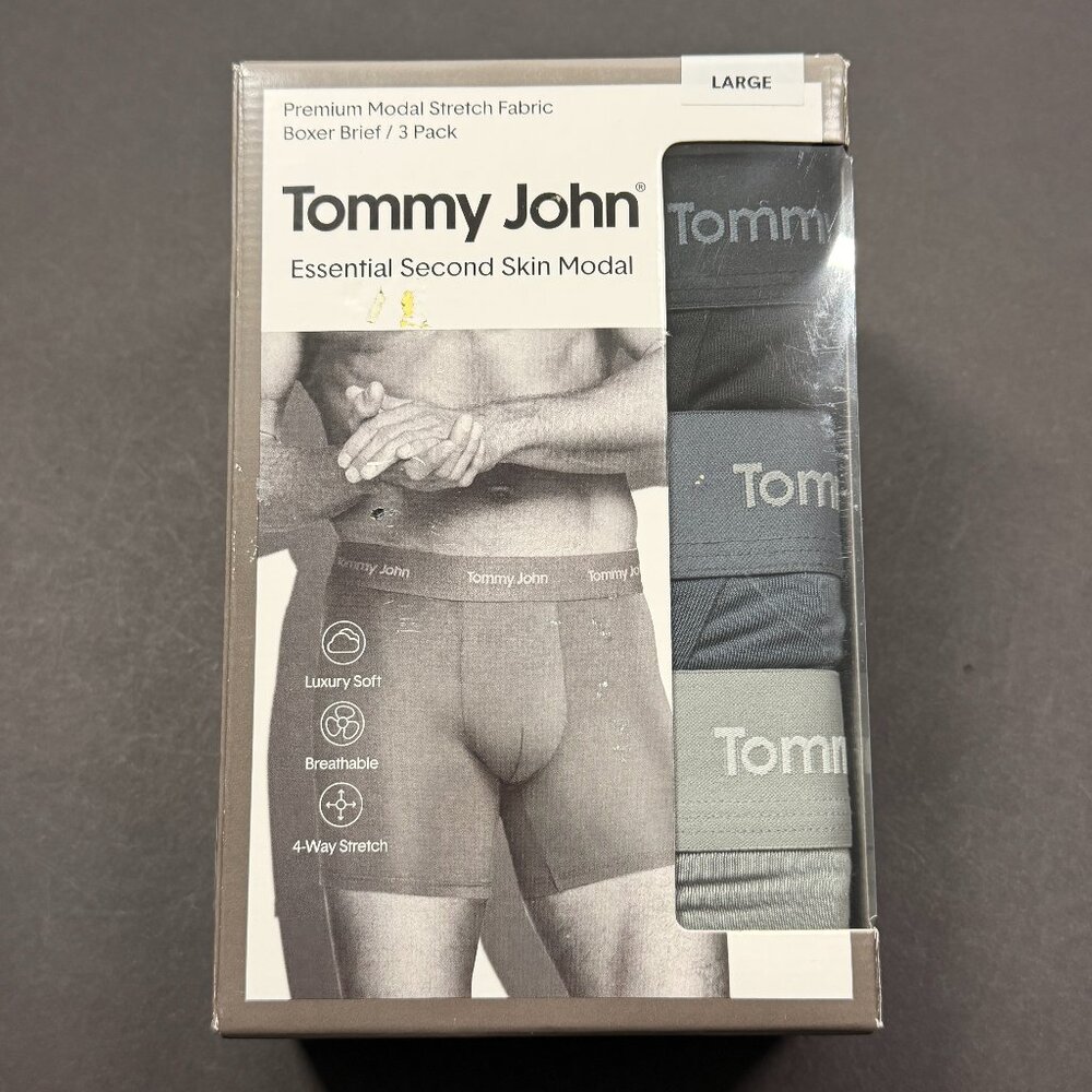 NWT Tommy John Second Skin Boxer Briefs - Modal Blend - Large - 3 Shades
